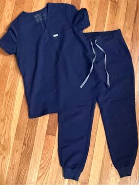 Figs Kids Navy Joggers with Drawstring